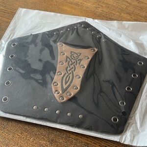 Leather Wrist Bracer Gauntlet Wristguard Pair with Laces